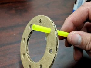 Cardboard mechanical iris - Checking ring pin holes