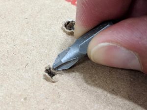 Cardboard mechanical iris - Flatten ring pin holes