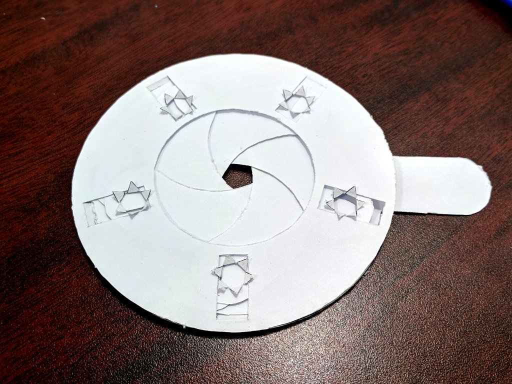 Paper mechanical iris glue