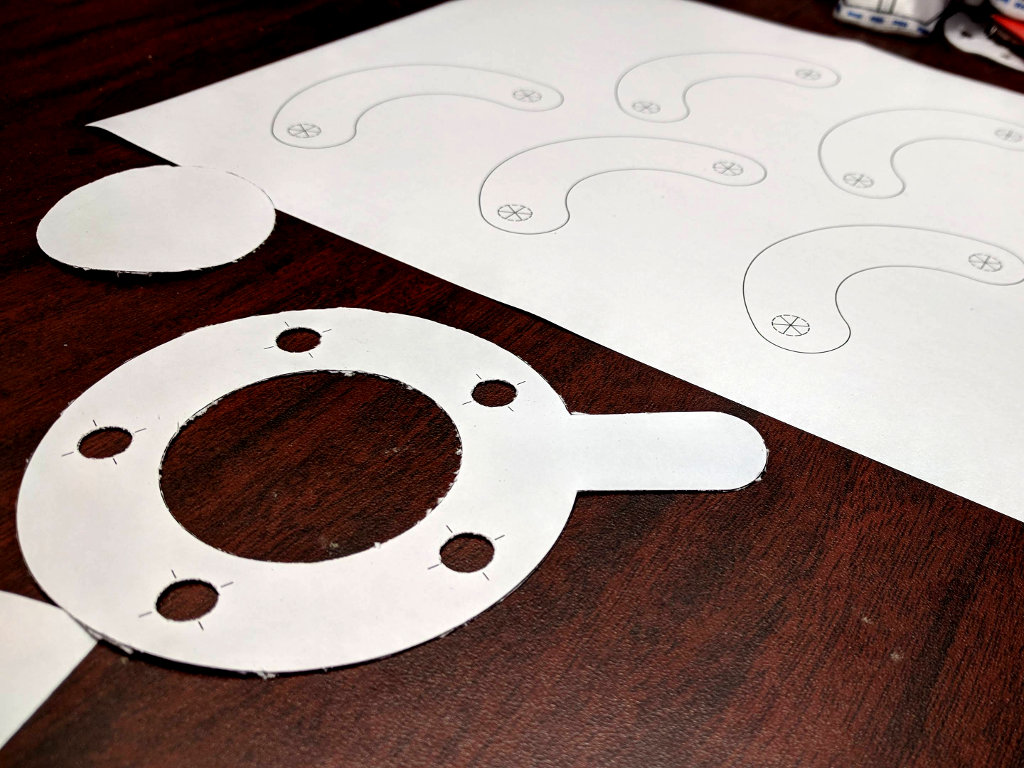 Paper mechanical iris parts cut