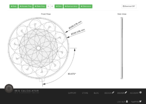 Make a paper iris with iris calculator